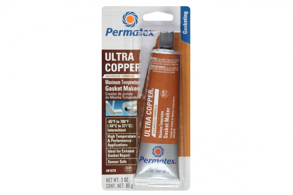 Герметик формирователь прокладок Ultra Copper Maximum Temperature RTV Silicone Gasket Maker, 85 г PERMATEX 81878